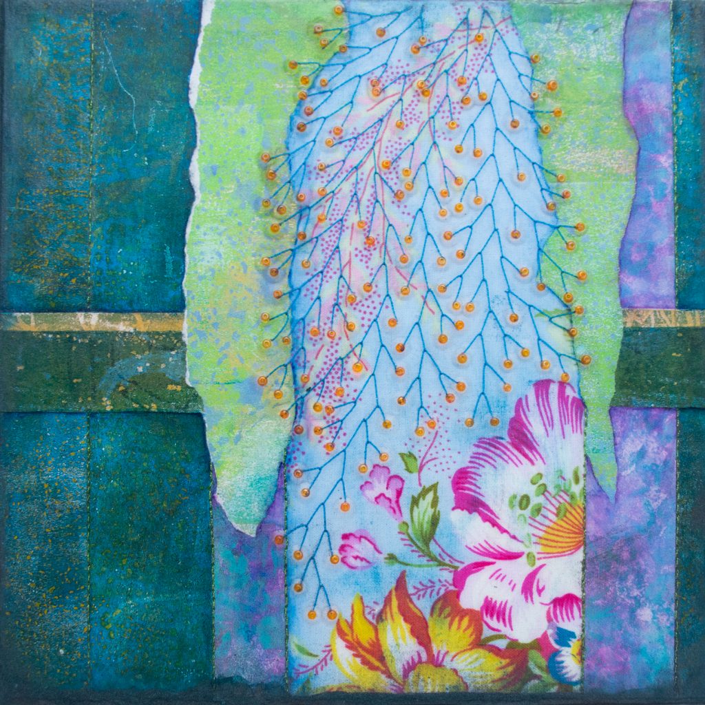 he Loved Flowers No. 4 Mixed Media Painting by artist Heather Elliott