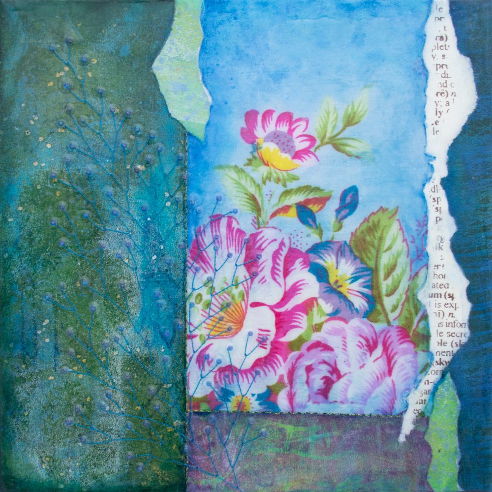 he Loved Flowers No. 5 Mixed Media Painting by artist Heather Elliott