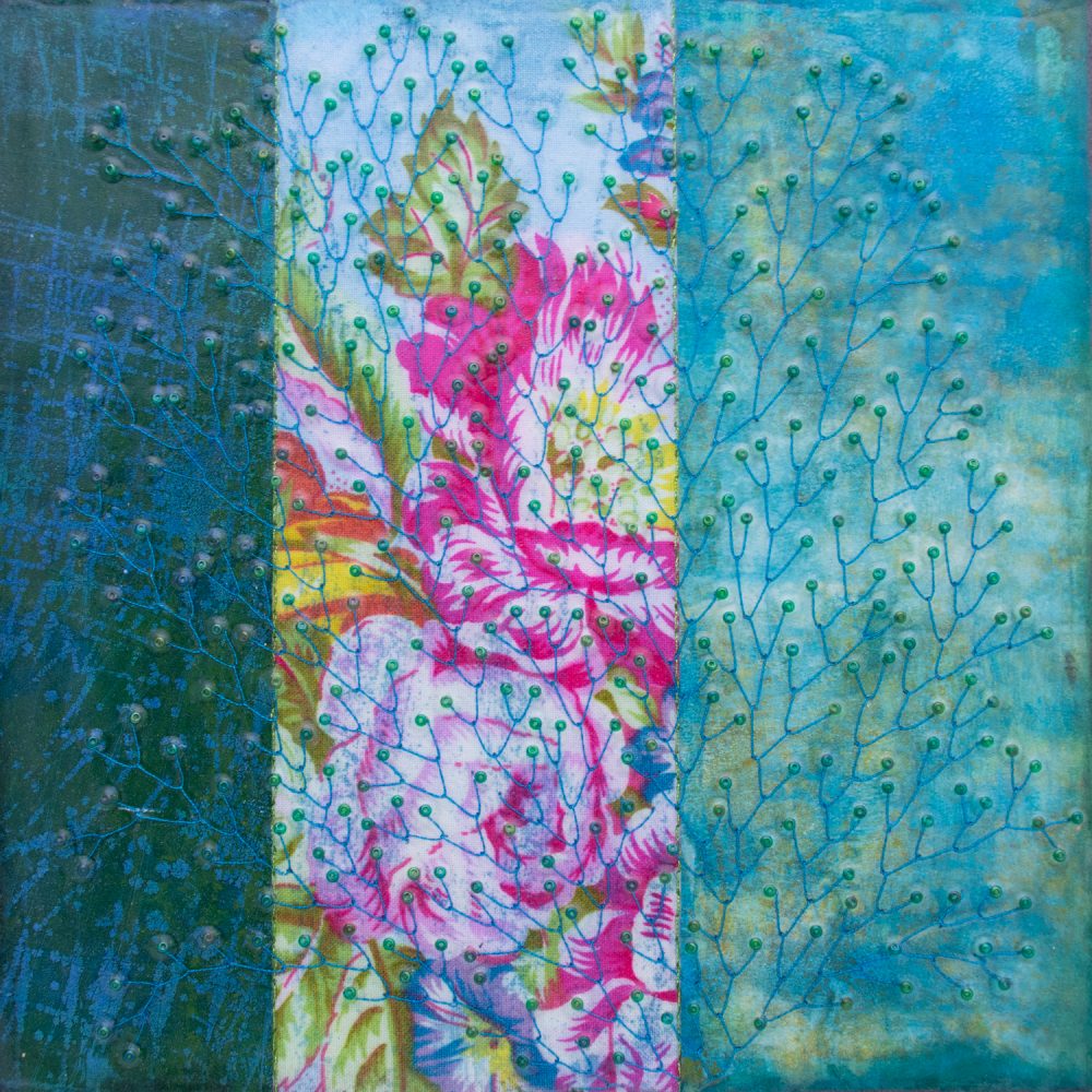 he Loved Flowers No. 6 Mixed Media Painting by artist Heather Elliott