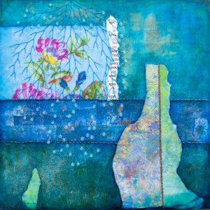 She Loved Flowers No. 8 Mixed Media Painting by artist Heather Elliott