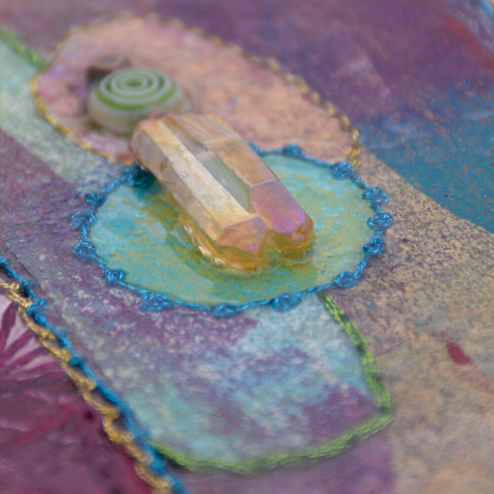Seek Your Passion No. 2 Acrylic and Mixed Media painting by artist Heather Elliott, detailed view