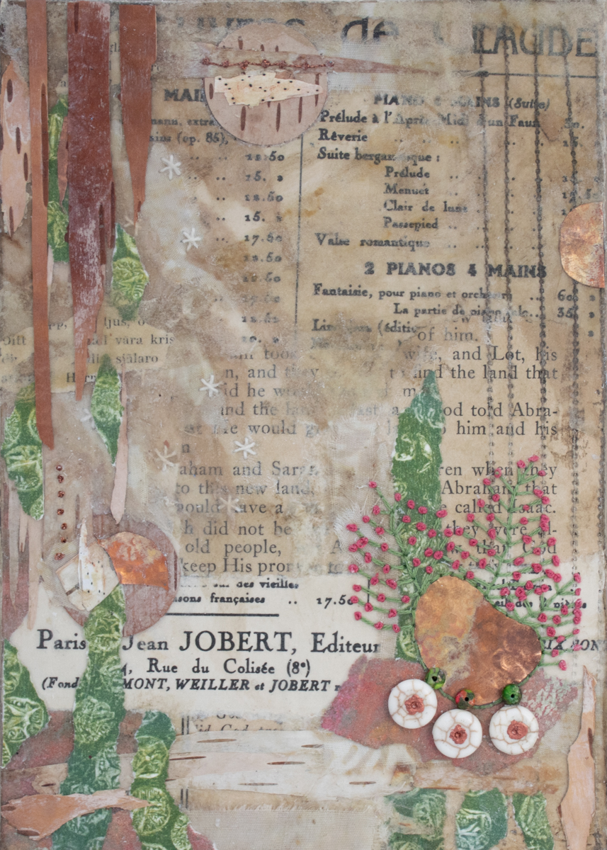 Image of Of Birch and Moss No. 6, a mixed media painting by artist Heather Elliott